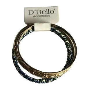 D'Bello Accessories Gold Tone Bangle‎ Bracelet Set of 3 New on Card